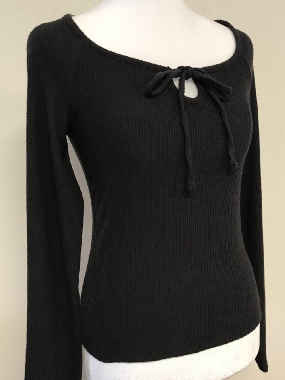 Lucky Brand Ribbed Tie-Front Top – Size Small